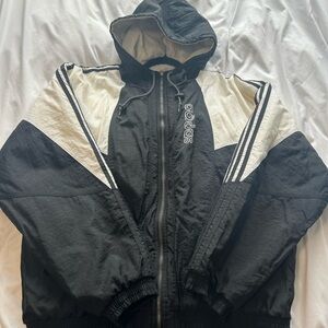 Adidas Men’s Black and White Puffer Hooded Jacket